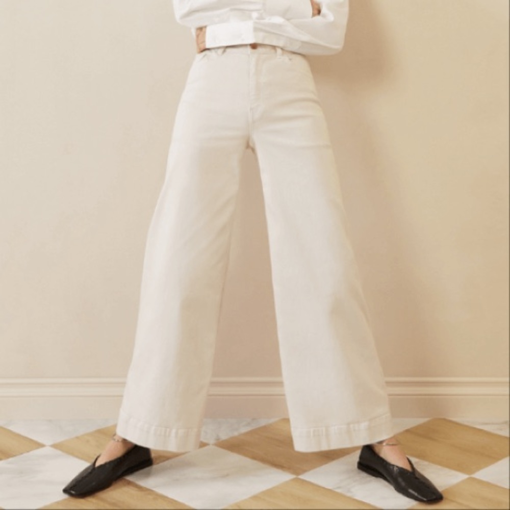 G. label tan wide leg pants